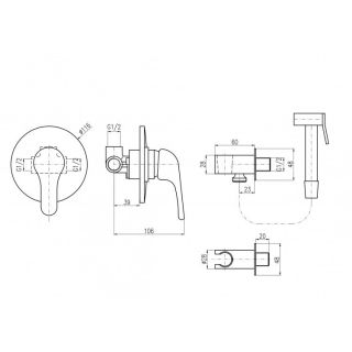 Гигиенический душ со смесителем Rav Slezak Sazava SA542/1 хром