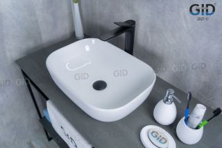 Раковина Gid D1333 51183 накладная белая 46x32.5x13.5