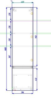 Шкаф подвесной Art&Max Techno 40x160см правый монти мрамор AM-Techno-1600-AC-SO-MR960-R