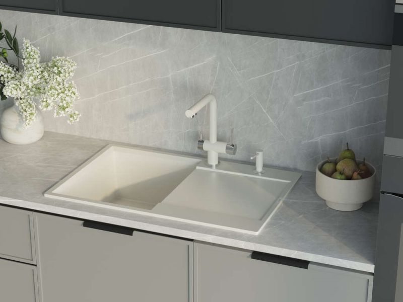 Мойка кухонная Omoikiri Daisen 78T-WH белый