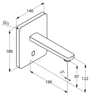Встраиваемый электронный смеситель для раковины Kludi Zenta хром 3850205