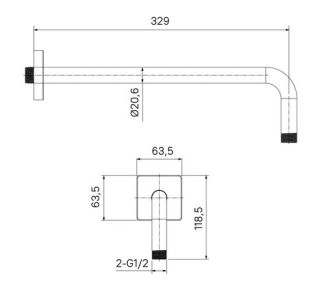 Кронштейн для верхнего душа IDDIS Slide SLI39CSi61 хром