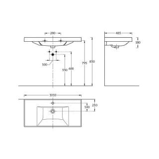 Тумба под раковину La Fenice Cubo FNC-01-CUB-B-100 97.6 см