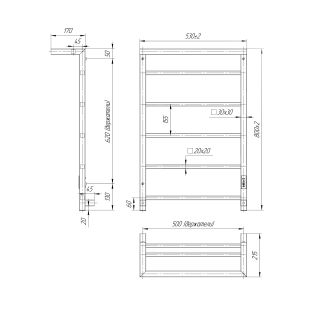 Полотенцесушитель электрический Indigo Forma LEF80-50BRRt с полкой 80x50 см чёрный муар