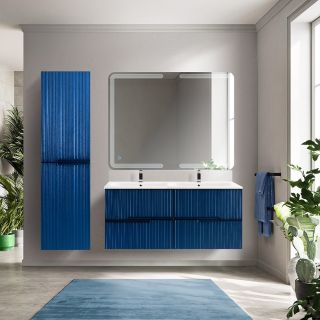 База под раковину Cezares подвесная с четырьмя выкатными ящиками для раковины с двумя чашами, Sapfiro, 1200x457x500, DUET-N-1200-4C-SO-2-SPF-P