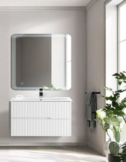 База под раковину Cezares подвесная с двумя выкатными ящиками, Альпака Брашированная, 800x457x500, DUET-N-800-2C-SO-AS-P