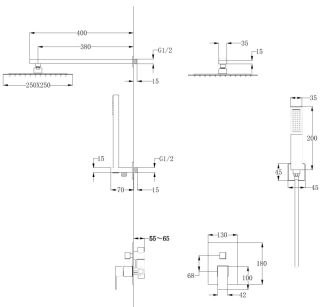 Душевая система ABBER Daheim хром AF8219