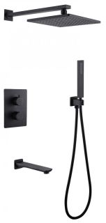 Душевая система ABBER Weiss Insel с термостатом чёрный матовый AF8050B