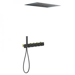 Душевой комплект Timo Petruma SX-5229/03SM с термостатом чёрный матовый