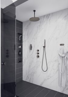 Душевой комплект Timo Saona SX-2399/18SM с термостатом чёрное золото