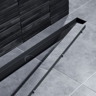 Душевой лоток Timo Drain System DS230207/03 70см с двусторонней панелью plate под плитку чёрный