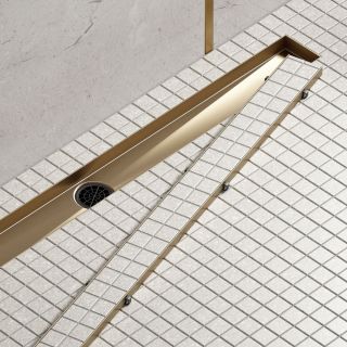 Душевой лоток Timo Drain System DS230207/17 70см с двусторонней панелью plate под плитку золото матовое