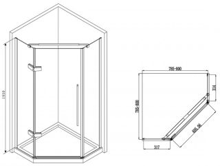 Душевой уголок ABBER Ewiges Wasser AG05080M 80x80см хром