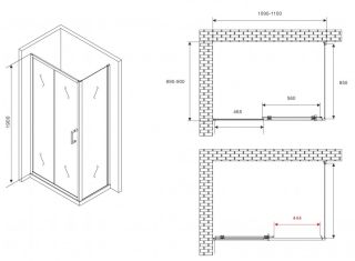 Душевой уголок ABBER Schwarzer Diamant AG30110B5-S90B5 110x90см чёрный