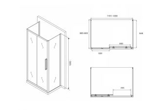 Душевой уголок ABBER Schwarzer Diamant 120x90см чёрный AG30120BH-S90B-S90B