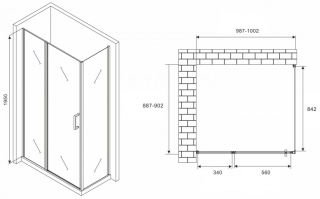 Душевой уголок ABBER Sonnenstrand 100x90см чёрный AG04100BS-S90B