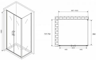 Душевой уголок ABBER Sonnenstrand AG04100C-S75 100x75см хром