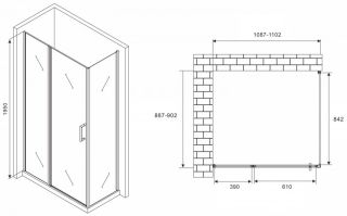 Душевой уголок ABBER Sonnenstrand 110x90см хром AG04110S-S90