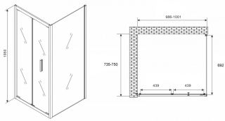 Душевой уголок ABBER Sonnenstrand AG07100B-S75B 100x75см чёрный