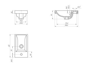 Мебельная раковина Cersanit Como 40см белый 00000005106