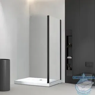 Боковая панель Veconi KP-03B, 700х1950 черный, стекло прозрачное