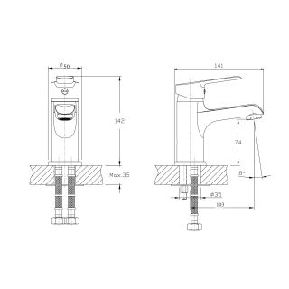 Смеситель для раковины RUSH Victoria (VI7135-11)