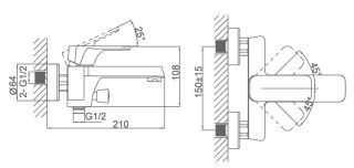 Смеситель для ванны DQ Berlin Technische чёрный DA1433215
