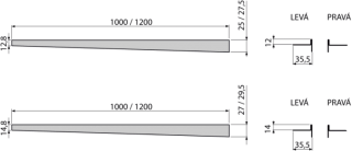 Рейка AlcaPlast для пола с уклоном левая 1,2м хром матовый APZ901M/1200