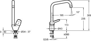 Смеситель для кухни Jacob Delafon BRIVE E75770-CP