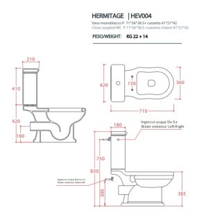 Унитаз Artceram HERMITAGE HEV004 01 00 белый
