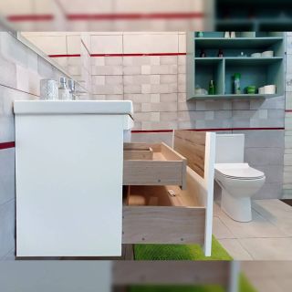 Тумба под раковину Бриклаер Брайтон 4627125415760 100 см белый/дуб