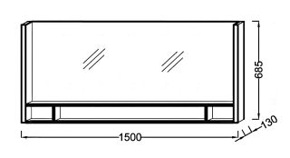 Зеркало с подсветкой 150 см Jacob Delafon TERRACE EB1184-NF
