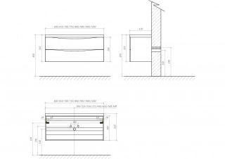 Тумба под раковину BelBagno подвесная 100x53см Rovere Moro MARINO-1000-2C-SO-RW-P