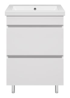 Напольная тумба под раковину Misty Енисей 60см два ящика белый