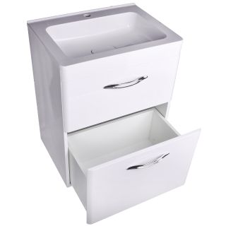 Тумба напольная под раковину Style Line "Каре 60" СС-00002265  (2 ящ.) Люкс белая, PLUS