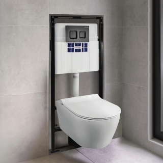 SET Инсталляция Sava Slim Superior + клавиша смыва BETTOSERB SES40006486G белый глянцевый BRICKS