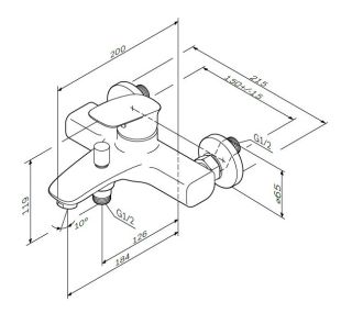 Смеситель Am.pm Spirit V2.1 F71A10000 для ванны