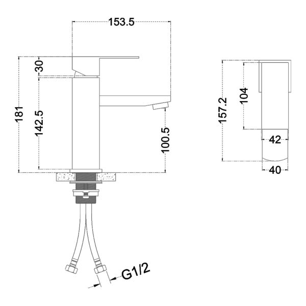 Смеситель для раковины Melana Cubo MELANA-610201 сатин