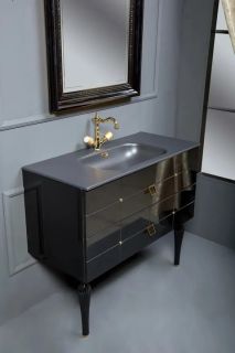 Тумба под раковину Armadi Art Vallessi Avangarde Piazza 80см чёрный/хром 841-080-BCR