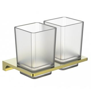 Два стакана для зубных щеток с держателем Wonzon & Woghand Eclipse WW-9128-LG золото глянцевое