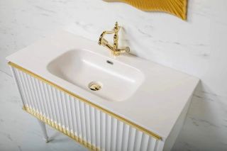 Тумба под раковину Armadi Art Vallessi Avangarde Canale 100см белый/хром 843-100-WCR