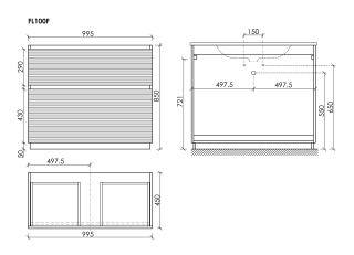 Тумба напольная под раковину Sancos Folk Floor FL100FES 100 см Ergraut soft