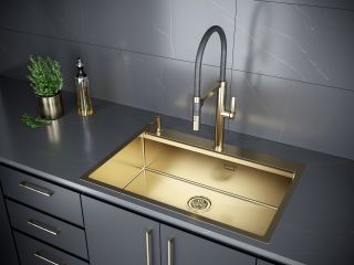 Мойка кухонная Paulmark Kroner-Pro PM707551-BG брашированное золото