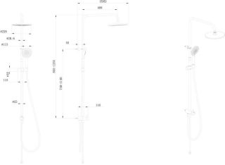 Душевая стойка Kerama Marazzi Fonte FO.101.KM.CR на два потока хром