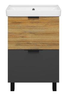 Напольная тумба под раковину Misty Форест 60см дуб Вотан/антрацит