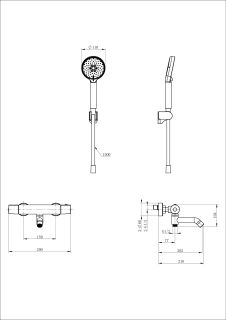 Смеситель для ванны с душем Wonzon & Woghand WW-B3029-A1-BG с термостатом брашированное золото
