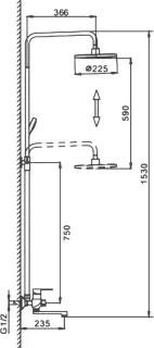 Душевая стойка Frap F2442 хром