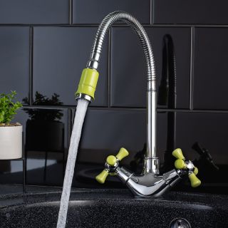 Смеситель для кухни РМС SL92GR-279F хром/зелёный