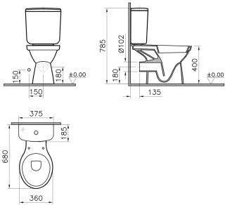 Напольный унитаз Norm Fest 9780B099-7208 крышка стандарт