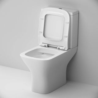 Унитаз напольный AM.PM Gem C908601SC безободковый с сиденьем микролифт белый